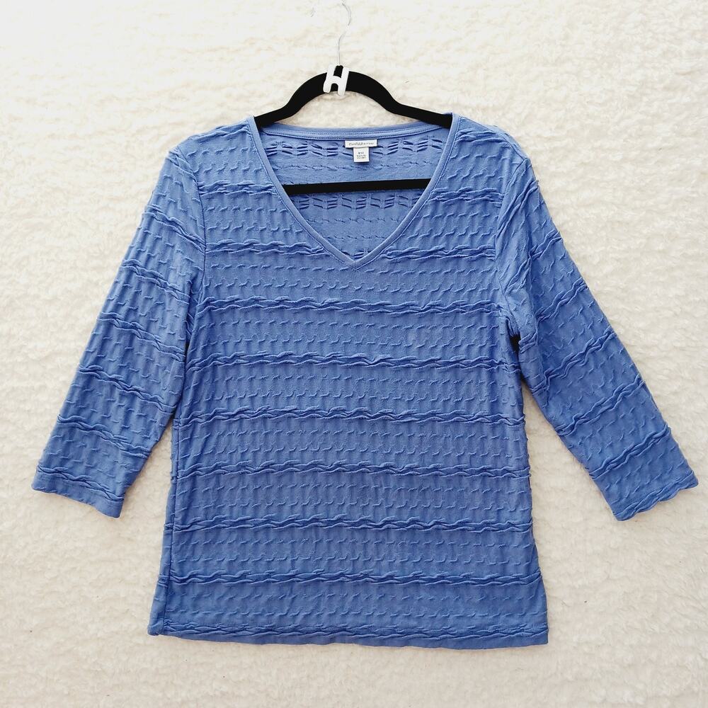 T-Shirt Women Textured Lavender Minimalist Soft Girl Cozy Capsule Casual Size PM